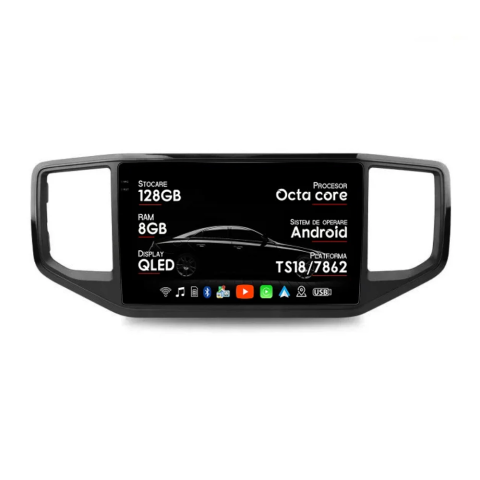 Amarok (2011-Prezent) - Navigatie dedicata Volkswagen Amarok 2012+, 8GB RAM 128GB ROM, Octacore, Platforma TS18, Android 14, Display QLED 9", Suporta camera 360", DSP, Carplay&Android Auto, SIM 4G, Ventilator Activ