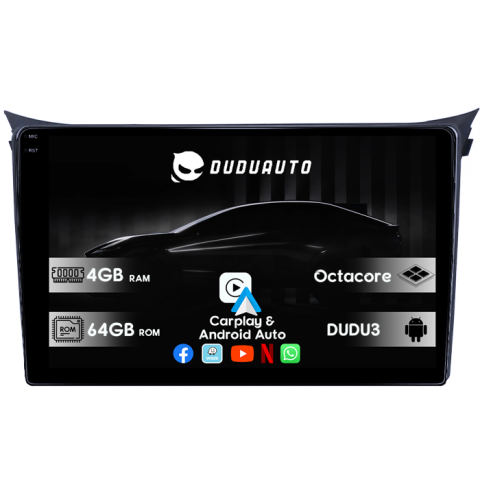 Navigatii Dedicate - Navigatie dedicata Hyundai I30 2011-2017, DUDU3, 4GB RAM 64GB ROM, Octacore, Platforma 8581, Android, Display QLED 9", DSP, Carplay&AndroidAuto