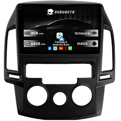 I30 2007-2012 - Navigatie dedicata Hyundai i30 2007-2012,Clima Manuala, DUDU3, 4GB RAM 64GB ROM, Octacore, Platforma 8581, Android, Display QLED 9", DSP, Carplay&AndroidAuto