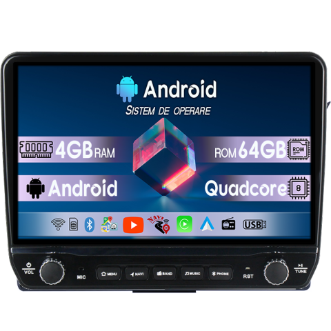 Navigatii Dedicate - Navigatie dedicata Hyundai I30 2011-2017 Tesla cu butoane rotative model 2024, 4GB RAM 64GB ROM, Procesor Quadcore, Android 14, Display QLED 10", DSP, Carplay&Android Auto
