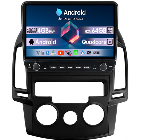 I30 2007-2012 - Navigatie dedicata Hyundai I30 2007-2016, clima manuala, Tesla cu butoane rotative model 2024, 4GB RAM 64GB ROM, Procesor Quadcore, Android 14, Display QLED 10", DSP, Carplay&Android Auto