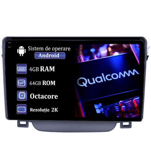 I30 2011-2017 - Navigatie dedicata Hyundai I30 2011-2015, 4GB RAM 64GB ROM, Procesor Qualcomm Octacore, Android 14, Rezolutie 2K, Display QLED 9", DSP, Carplay&Android Auto, SIM 4G