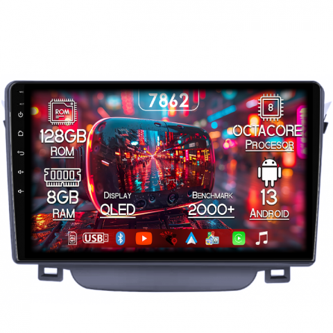Hyundai - Navigatie dedicata Hyundai I30 2011-2015, 8GB RAM 128GB ROM, Octacore, Platforma 7862,Android 13, Display QLED 9”, Suporta camera 360º, DSP, Carplay&Android Auto, SIM 4G, Ventilator Activ