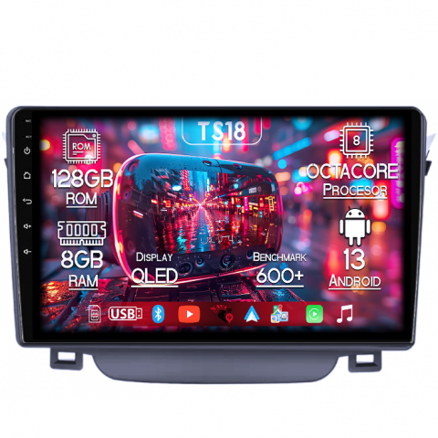 I30 2011-2017 - Navigatie dedicata Hyundai I30 2011-2015, 8GB RAM 128GB ROM, Octacore, Platforma TS18, Android 13, Display QLED 9”, Suporta camera 360º, DSP, Carplay&Android Auto, SIM 4G, Ventilator Activ