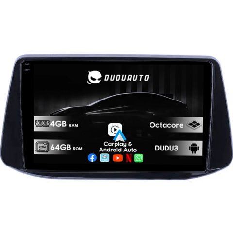 Navigatii Dedicate - Navigatie dedicata Hyundai I30 2018, DUDU3, 4GB RAM 64GB ROM, Octacore, Platforma 8581, Android, Display QLED 9", DSP, Carplay&AndroidAuto