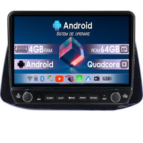 I30 2018 - Navigatie dedicata Hyundai I30 2018 Tesla cu butoane rotative model 2024, 4GB RAM 64GB ROM, Procesor Quadcore, Android 14, Display QLED 10", DSP, Carplay&Android Auto