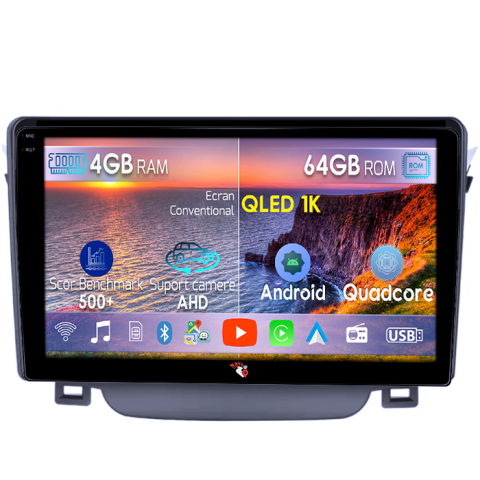 I30 2011-2017 - Navigatie dedicata Hyundai i30 2011-2015, 4GB RAM 64GB ROM, Octacore, Android 14, Display QLED  9", Carplay&Android Auto, SIM 4G, Ventilator Activ                        - Copie