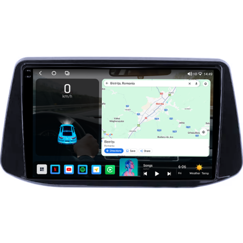 Navigatie dedicata HYUNDAI I30 2018, 4GB RAM 64GB ROM, Procesor Qualcomm Octacore, Android 14, Rezolutie 2K, Display QLED 9", DSP, Carplay&Android Auto, SIM 4G [1]