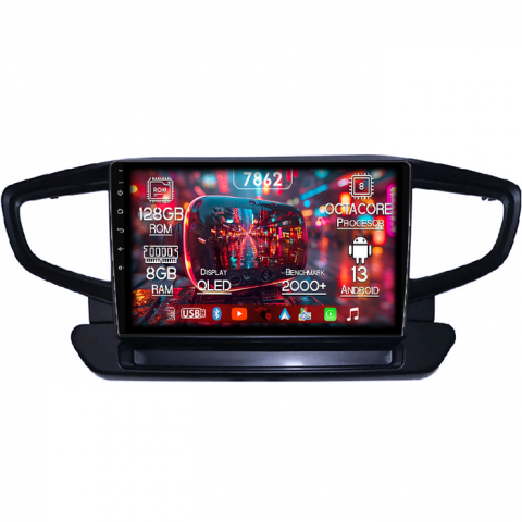 Hyundai - Navigatie dedicata Hyundai Ioniq 2016-2020, 8GB RAM 128GB ROM, Octacore, Platforma 7862,Android 13, Display QLED 9”, Suporta camera 360º, DSP, Carplay&Android Auto, SIM 4G, Ventilator Activ