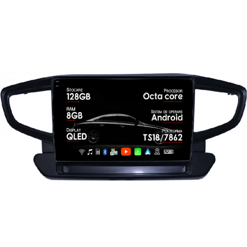 Hyundai Ioniq 2016-2020 - Navigatie dedicata Hyundai Ioniq 2016-2020, 8GB RAM 128GB ROM, Octacore, Platforma TS18, Android 14, Display QLED 9â, Suporta camera 360Âş, DSP, Carplay&Android Auto, SIM 4G, Ventilator Activ