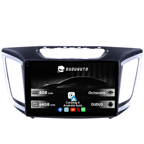 Navigatii Dedicate - Navigatie dedicata Hyundai IX25/Creta, DUDU3, 4GB RAM 64GB ROM, Octacore, Platforma 8581, Android, Display QLED 9", DSP, Carplay&AndroidAuto