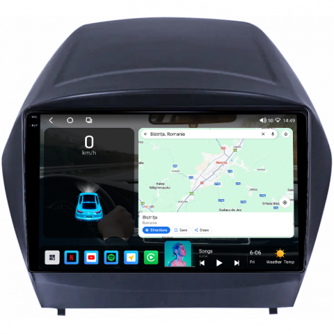 Navigatie dedicata Hyundai IX 35 2009-2015, 4GB RAM 64GB ROM, Octacore, Android 14, Display QLED 1K 9", Carplay&Android Auto, SIM 4G, Ventilator Activ [1]