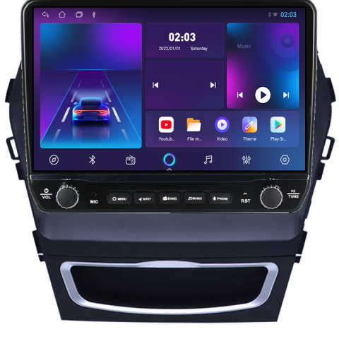 Navigatie dedicata Hyundai Santa Fe IX 45 2012-2017 Tesla cu butoane rotative model 2024, 4GB RAM 64GB ROM, Procesor Quadcore, Android 14, Display QLED 10", DSP, Carplay&Android Auto [4]