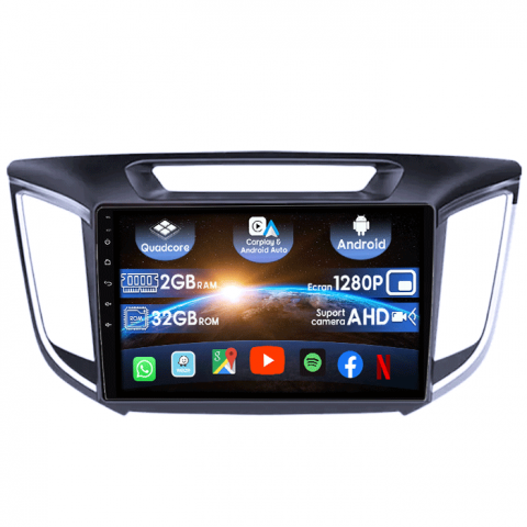 Hyundai - (Resigilata) Navigatie dedicata Hyundai IX25/Creta, 2GB RAM 32GB ROM, Quad Core, Display 9" IPS Full HD, Carplay, Android 13, Bluetooth, Magazin Play, Suport camere AHD