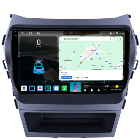 Navigatie dedicata Hyundai IX45 2013-2017, 4GB RAM 64GB ROM, Procesor Qualcomm Octacore, Android 14, Rezolutie 2K, Display QLED 9", DSP, Carplay&Android Auto, SIM 4G [1]