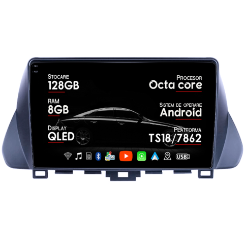 Hyundai Lafesta 2019 - Navigatie dedicata Hyundai Lafesta 2019, 8GB RAM 128GB ROM, Octacore, Platforma TS18, Android 13, Display QLED 9”, Suporta camera 360º, DSP, Carplay&Android Auto, SIM 4G, Ventilator Activ
