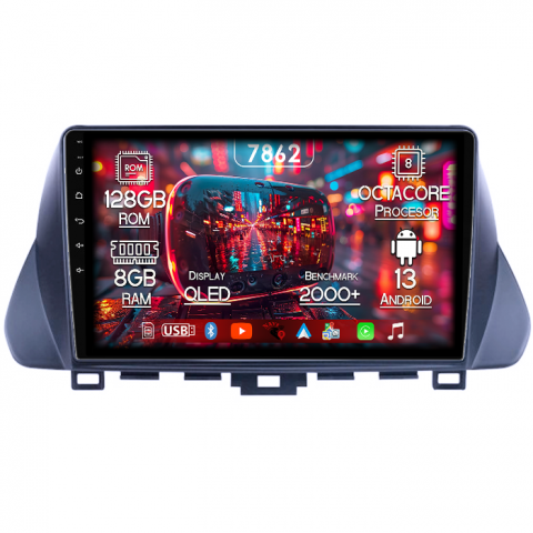 Hyundai - Navigatie dedicata Hyundai Lafesta 2019, 8GB RAM 128GB ROM, Octacore, Platforma 7862,Android 13, Display QLED 9”, Suporta camera 360º, DSP, Carplay&Android Auto, SIM 4G, Ventilator Activ