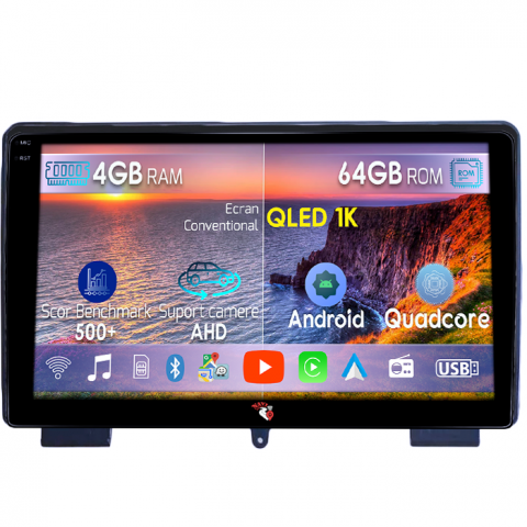 Rohens Coupe 2009-2011 - Navigatie dedicata Hyundai Rohens Coupe 2009-2011, 4GB RAM 64GB ROM, Octacore, Android 14, Display QLED 1K 9", Carplay&Android Auto, SIM 4G, Ventilator Activ