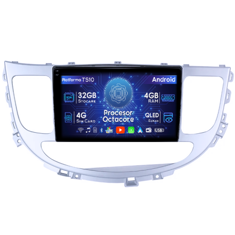 Hyundai - Navigatie dedicata Hyundai Rohens Genesis 2008-2013 , 4GB RAM 32GB ROM, Octacore, Android 14, Display QLED 1K 9", DSP, Carplay&Android Auto, SIM 4G, Bluetooth, Ventilator Activ