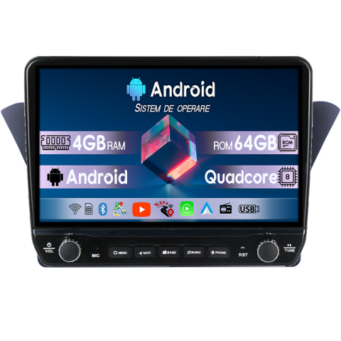 Navigatii Dedicate - Navigatie dedicata Hyundai Rohens Coupe 2012 Tesla cu butoane rotative model 2024, 4GB RAM 64GB ROM, Procesor Quadcore, Android 14, Display QLED 10", DSP, Carplay&Android Auto