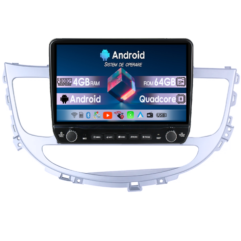 Navigatii Dedicate - Navigatie dedicata Hyundai Rohens Genesis 2008-2013 Tesla cu butoane rotative model 2024, 4GB RAM 64GB ROM, Procesor Quadcore, Android 14, Display QLED 10", DSP, Carplay&Android Auto