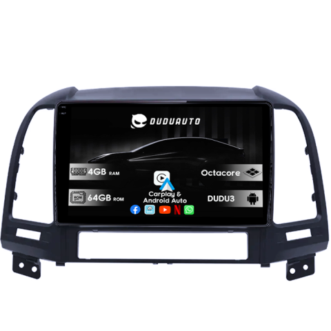Navigatii Dedicate - Navigatie dedicata Hyundai Santa Fe 2006-2012, DUDU3, 4GB RAM 64GB ROM, Octacore, Platforma 8581, Android, Display QLED 9", DSP, Carplay&AndroidAuto
