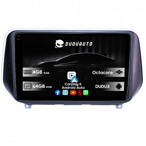 Navigatii Dedicate - Navigatie dedicata Hyundai Santa Fe 2018+, DUDU3, 4GB RAM 64GB ROM, Octacore, Platforma 8581, Android, Display QLED 9", DSP, Carplay&AndroidAuto