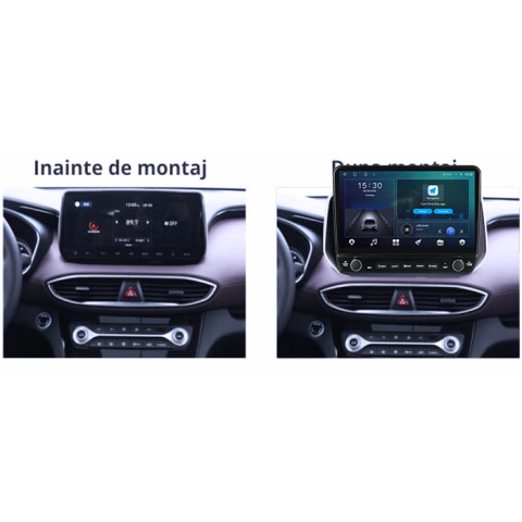 Navigatii Dedicate - Navigatie dedicata Hyundai Santa Fe 2018+ Tesla cu butoane rotative model 2024, 4GB RAM 64GB ROM, Procesor Quadcore, Android 14, Display QLED 10", DSP, Carplay&Android Auto