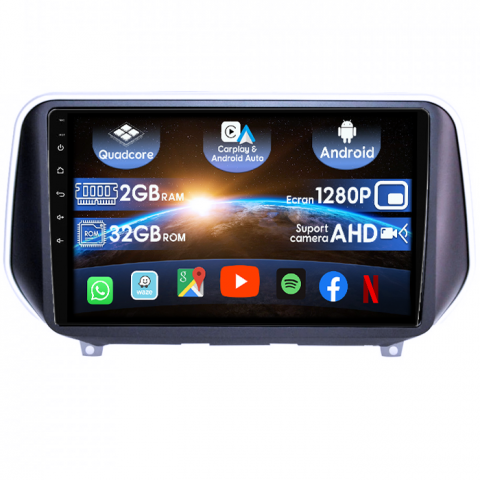 Santa Fe 2018+ - (Resigilata) Navigatie dedicata Hyundai Santa Fe 2018+, 2GB RAM 32GB ROM, Quad Core, Display 9" IPS Full HD, Carplay&Android Auto, Android 14, Suport camere AHD