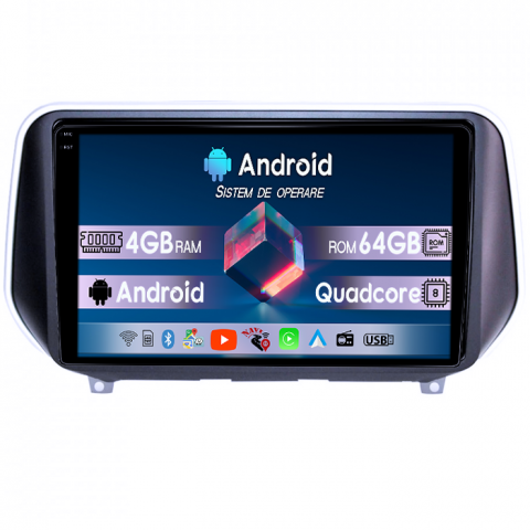 Santa Fe 2018+ - Navigatie dedicata Hyundai Santa Fe 2018+, 4GB RAM 64GB ROM, Quadcore, Android 14, Display QLED 1K, 9", DSP, Carplay&Android Auto, Suport camere AHD