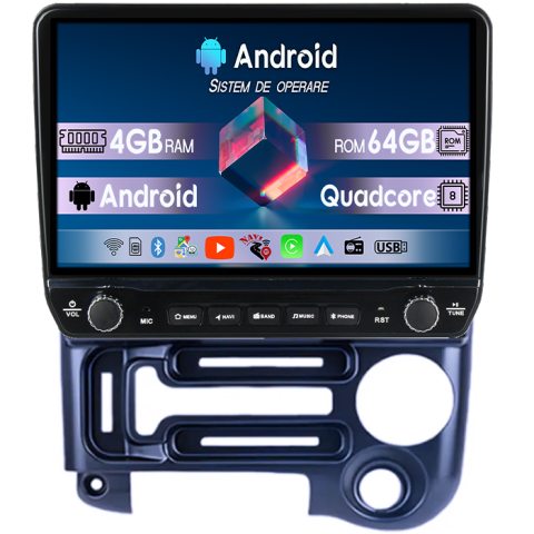 Navigatii Dedicate - Navigatie dedicata Hyundai Santro 2006-2015 Tesla cu butoane rotative model 2024, 4GB RAM 64GB ROM, Procesor Quadcore, Android 14, Display QLED 10", DSP, Carplay&Android Auto