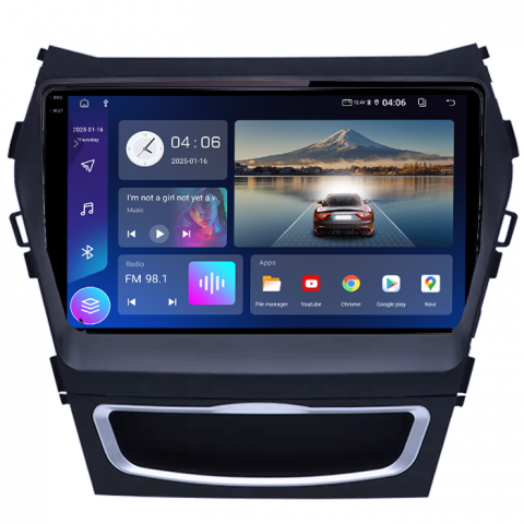 Navigatie dedicata Hyundai Santa Fe ix 45 2012-2017, 4GB RAM 64GB ROM, Quad Core, Display 9" QLED 1K, Carplay, Android 14, Bluetooth, Magazin Play, Suport Camere AHD [1]