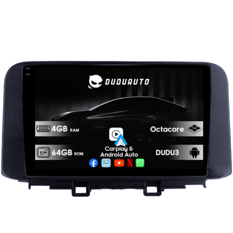 Navigatii Dedicate - Navigatie dedicata Hyundai Kona 2018-2020, DUDU3, 4GB RAM 64GB ROM, Octacore, Platforma 8581, Android, Display QLED 9", DSP, Carplay&AndroidAuto