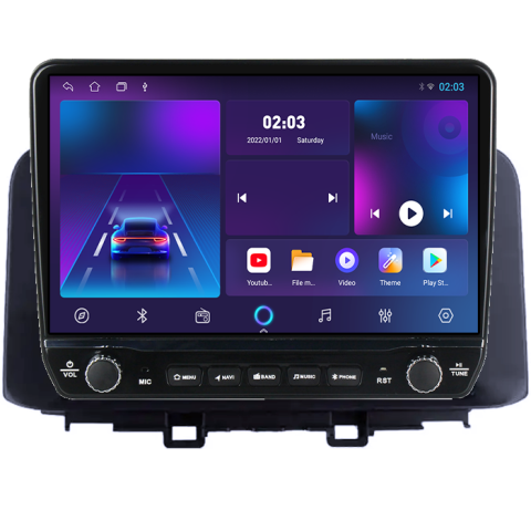 Navigatie dedicata Hyundai Kona 2018-2020 Tesla cu butoane rotative model 2024, 4GB RAM 64GB ROM, Procesor Quadcore, Android 14, Display QLED 10", DSP, Carplay&Android Auto [5]