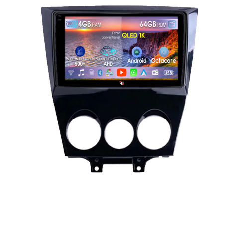Navigatii Dedicate - Navigatie dedicata Mazda RX-8 2009-2011, 4GB RAM 64GB ROM, Octacore, Android 14, Display QLED 9", DSP, Carplay&Android Auto, SIM 4G, Ventilator Activ