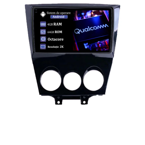 Navigatii Dedicate - Navigatie dedicata Mazda RX-8 2009-2011, 4GB RAM 64GB ROM, Procesor Qualcomm Octacore, Android 14, Rezolutie 2K, Display QLED 9", DSP, Carplay&Android Auto, SIM