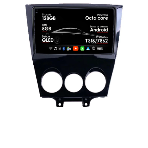 Navigatii Dedicate - Navigatie dedicata Mazda RX-8 2009-2011, 8GB RAM 128GB ROM, Octacore, Platforma TS18, Android 14, Display QLED 9", Suporta camera 360", DSP, Carplay&AndroidAuto