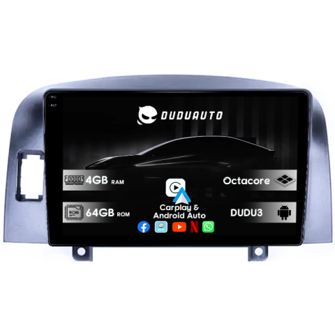Navigatii Dedicate - Navigatie dedicata Hyundai Sonata NF 2006, DUDU3, 4GB RAM 64GB ROM, Octacore, Platforma 8581, Android, Display QLED 9", DSP, Carplay&AndroidAuto