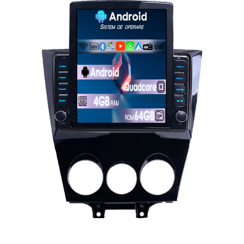RX8 2008-2021 - Navigatie dedicata Mazda RX-8 2009-2011 Tesla Style, 4GB RAM 64GB ROM, Procesor Quadcore, Android 14, Display QLED 9.7", DSP, Carplay&Android Auto