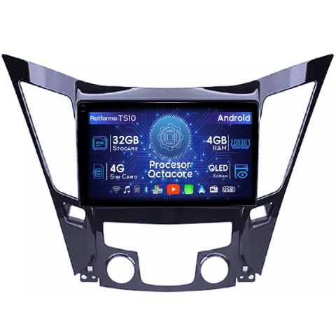 Sonata 2009-2014 - Navigatie dedicata Hyundai Sonata 2009-2014, 4GB RAM 32GB ROM, Octacore, Android 14, Display QLED 1K 9", DSP, Carplay&Android Auto, SIM 4G, Bluetooth, Ventilator Activ
