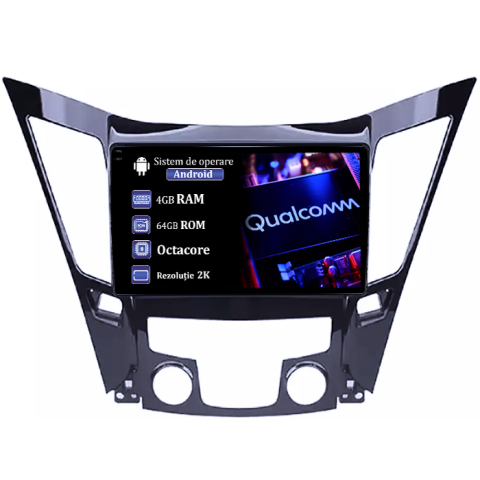 Sonata 2009-2014 - Navigatie dedicata Hyundai Sonata 2009-2014, 4GB RAM 64GB ROM, Procesor Qualcomm Octacore, Android 14, Rezolutie 2K, Display QLED 9", DSP, Carplay&Android Auto, SIM 4G