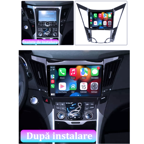 Navigatie dedicata Hyundai Sonata 2009-2014, 4GB RAM 64GB ROM, Procesor Qualcomm Octacore, Android 14, Rezolutie 2K, Display QLED 9", DSP, Carplay&Android Auto, SIM 4G [6]