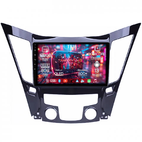 Hyundai - Navigatie dedicata Hyundai Sonata 2009-2014, 8GB RAM 128GB ROM, Octacore, Platforma TS18, Android 13, Display QLED 9”, Suporta camera 360º, DSP, Carplay&Android Auto, SIM 4G, Ventilator Activ