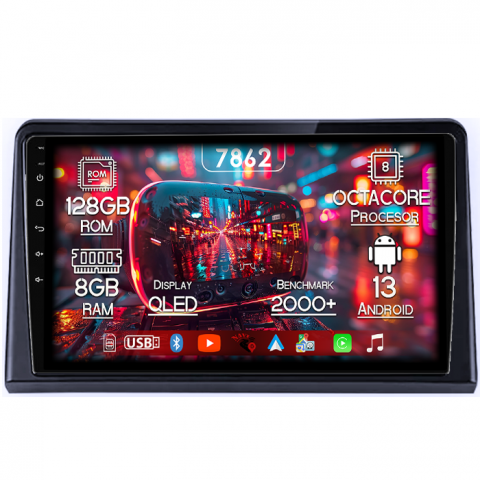 Hyundai - Navigatie dedicata Hyundai Sonata 7 2017-2019, 8GB RAM 128GB ROM, Octacore, Platforma 7862,Android 13, Display QLED 9”, Suporta camera 360º, DSP, Carplay&Android Auto, SIM 4G, Ventilator Activ