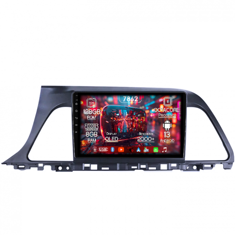 Hyundai - Navigatie dedicata Hyundai Sonata 9 2015-2018, 8GB RAM 128GB ROM, Octacore, Platforma 7862,Android 13, Display QLED 9”, Suporta camera 360º, DSP, Carplay&Android Auto, SIM 4G, Ventilator Activ