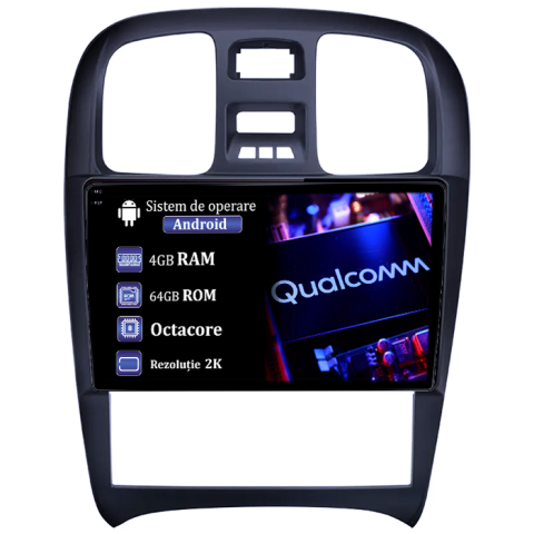Sonata Fe 2004-2012 - Navigatie dedicata Hyundai Sonata Fe 2004-2012, 4GB RAM 64GB ROM, Procesor Qualcomm Octacore, Android 14, Rezolutie 2K, Display QLED 9", DSP, Carplay&Android Auto, SIM 4G