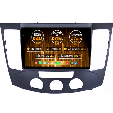 Sonata NF 2009 - Navigatie dedicata Hyundai Sonata NF 2009, 12GB RAM 256GB ROM, Android 14, Rezolutie 2K, Display QLED, 9", DSP, Carplay, Android Auto, Internet, Youtube, Waze, Wi Fi, USB