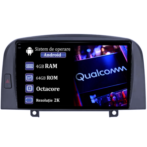 Sonata NF 2004-2008 - Navigatie dedicata Hyundai Sonata NF 2004-2008, 4GB RAM 64GB ROM, Procesor Qualcomm Octacore, Android 14, Rezolutie 2K, Display QLED 9", DSP, Carplay&Android Auto, SIM 4G