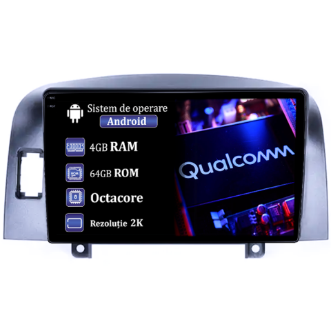 Sonata NF 2004-2008 - Navigatie dedicata Hyundai Sonata NF 2006, 4GB RAM 64GB ROM, Procesor Qualcomm Octacore, Android 14, Rezolutie 2K, Display QLED 9", DSP, Carplay&Android Auto, SIM 4G