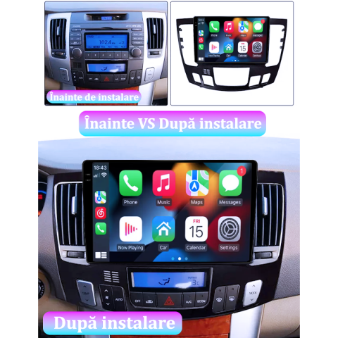 Navigatie dedicata Hyundai Sonata NF 2009, 4GB RAM 64GB ROM, Procesor Qualcomm Octacore, Android 14, Rezolutie 2K, Display QLED 9", DSP, Carplay&Android Auto, SIM 4G [6]